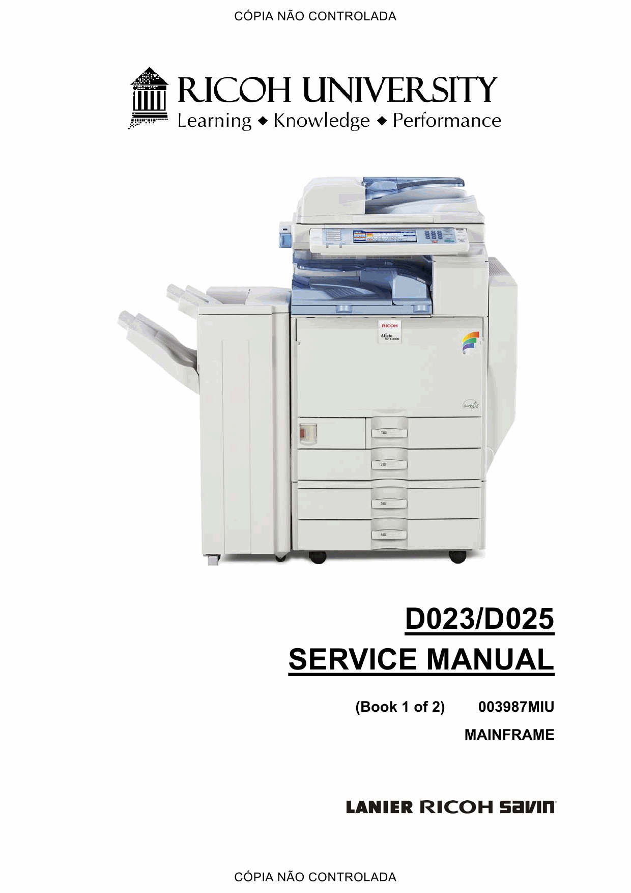 RICOH Aficio MP-C2800 C3300 D023 D025 Service Manual-1